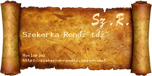 Szekerka Renátó névjegykártya