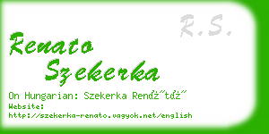 renato szekerka business card